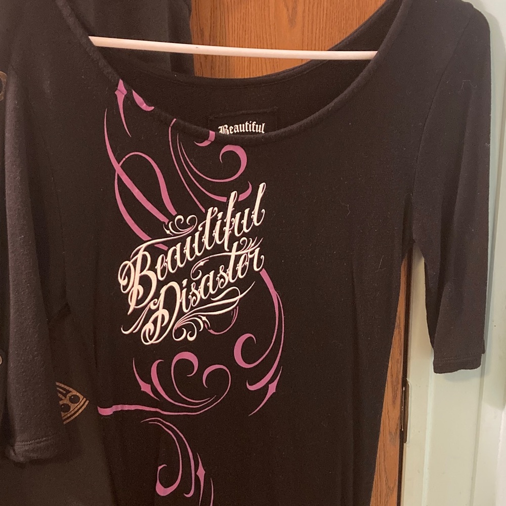 Beautiful Disaster Black and Pink Midi Dress
